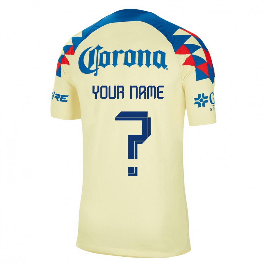 Damen Fußball Ihren Namen #0 Gelb Heimtrikot Trikot 2023/24 T-Shirt Luxemburg
