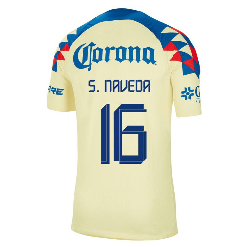 Damen Fußball Santiago Naveda #16 Gelb Heimtrikot Trikot 2023/24 T-Shirt Luxemburg