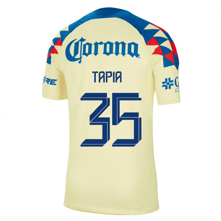Damen Fußball Fernando Tapia #35 Gelb Heimtrikot Trikot 2023/24 T-Shirt Luxemburg