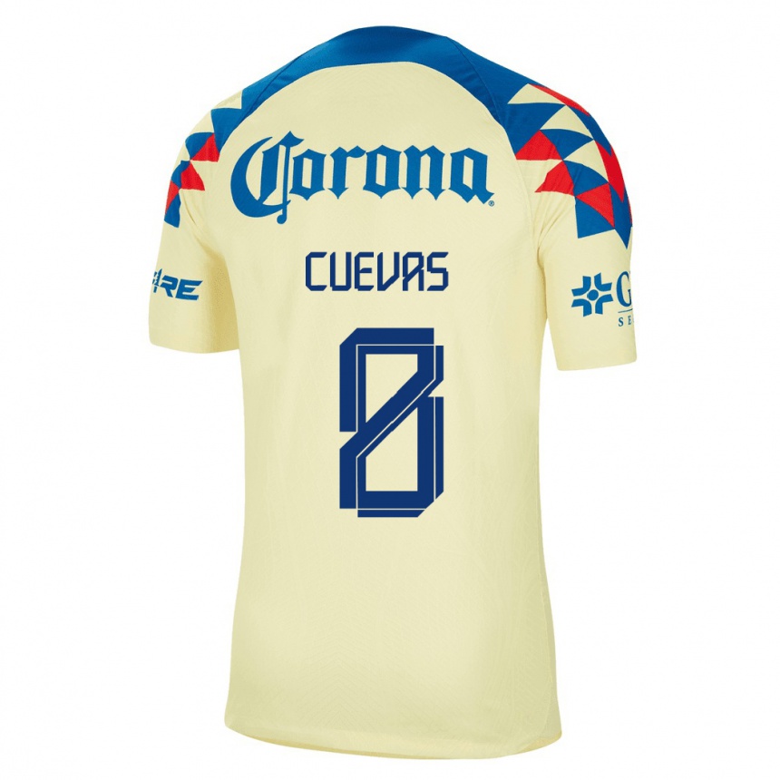 Damen Fußball Casandra Cuevas #8 Gelb Heimtrikot Trikot 2023/24 T-Shirt Luxemburg