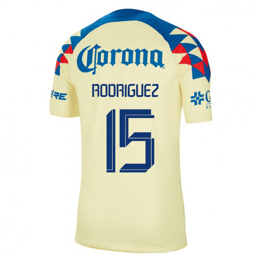 Damen Fußball Kimberly Rodriguez #15 Gelb Heimtrikot Trikot 2023/24 T-Shirt Luxemburg