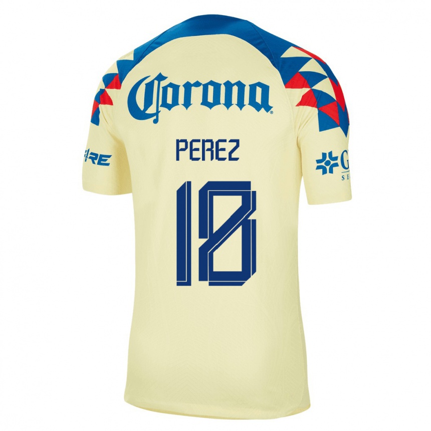 Damen Fußball Amanda Perez #18 Gelb Heimtrikot Trikot 2023/24 T-Shirt Luxemburg