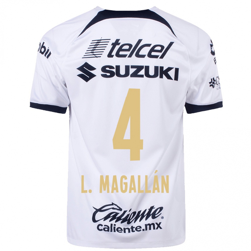 Damen Fußball Lisandro Magallan #4 Weiß Heimtrikot Trikot 2023/24 T-Shirt Luxemburg