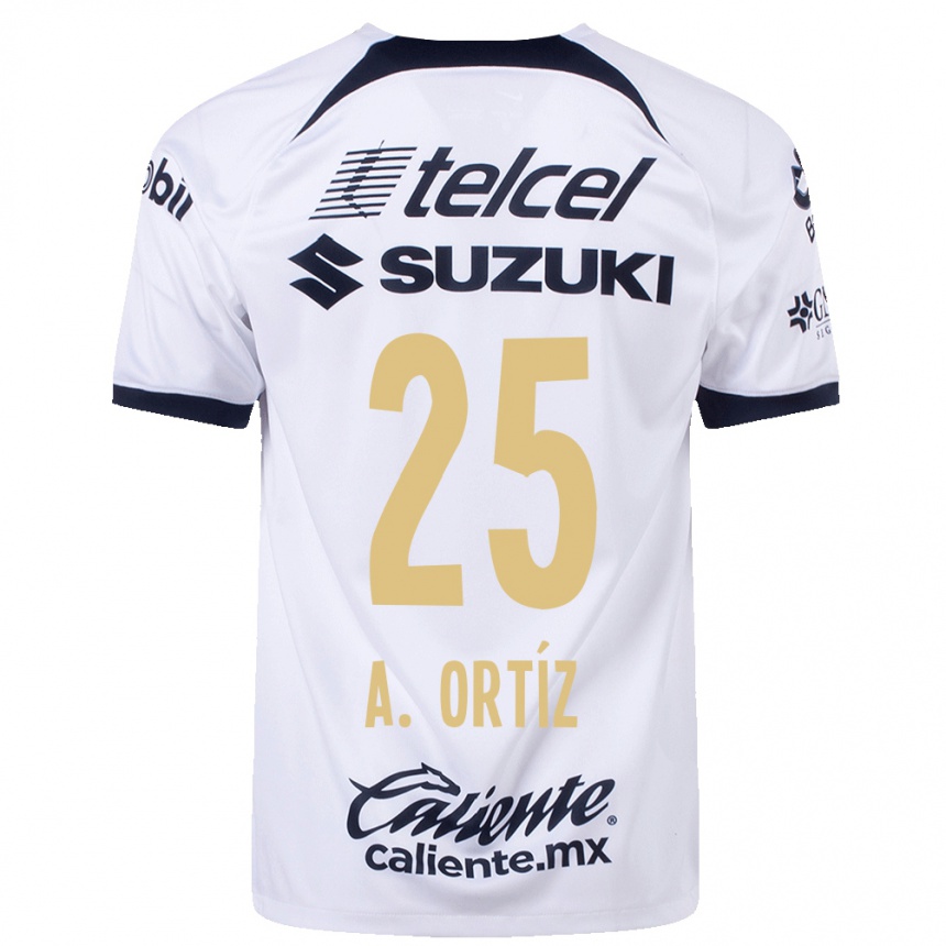Damen Fußball Arturo Ortiz #25 Weiß Heimtrikot Trikot 2023/24 T-Shirt Luxemburg