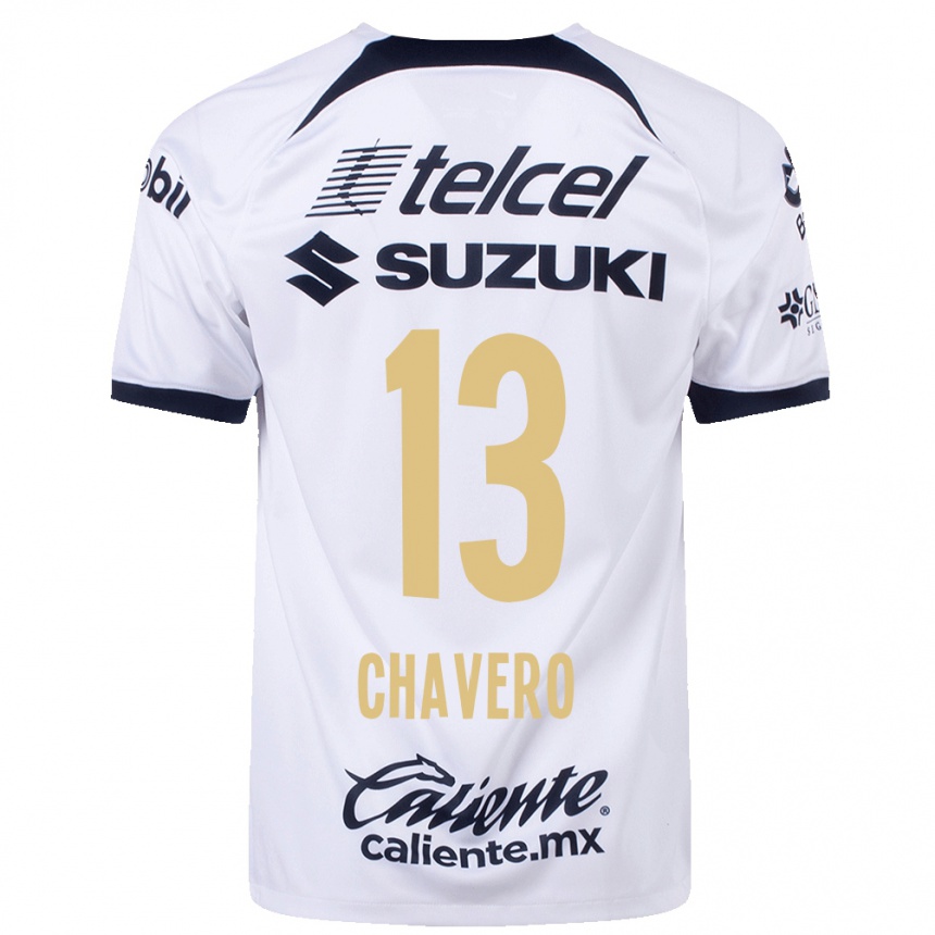 Damen Fußball Paola Chavero #13 Weiß Heimtrikot Trikot 2023/24 T-Shirt Luxemburg