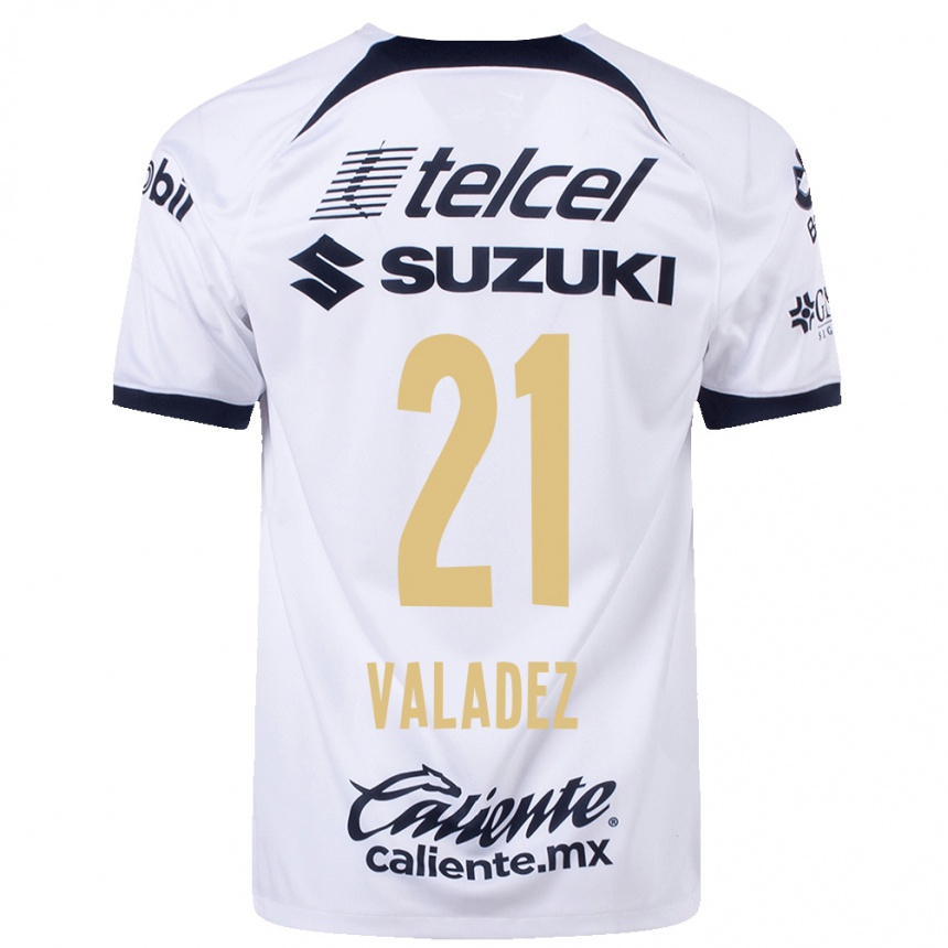 Damen Fußball Natalia Macias Valadez #21 Weiß Heimtrikot Trikot 2023/24 T-Shirt Luxemburg