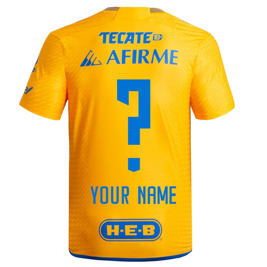 Damen Fußball Ihren Namen #0 Gelb Heimtrikot Trikot 2023/24 T-Shirt Luxemburg
