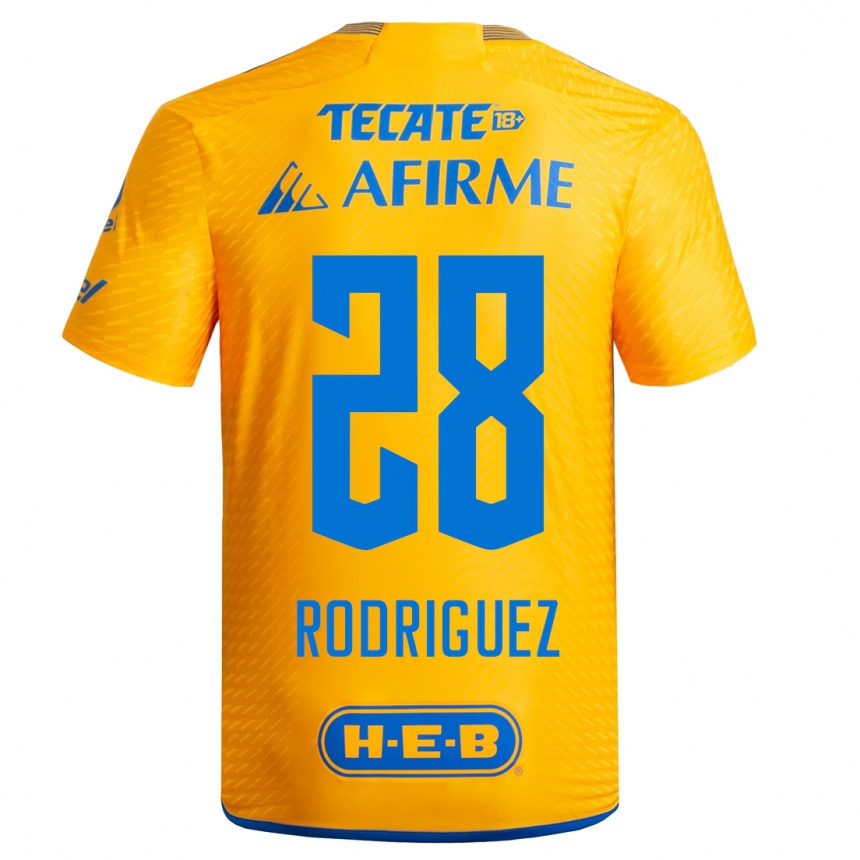 Damen Fußball Luis Rodriguez #28 Gelb Heimtrikot Trikot 2023/24 T-Shirt Luxemburg