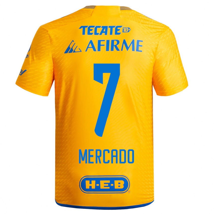 Damen Fußball Liliana Mercado #7 Gelb Heimtrikot Trikot 2023/24 T-Shirt Luxemburg