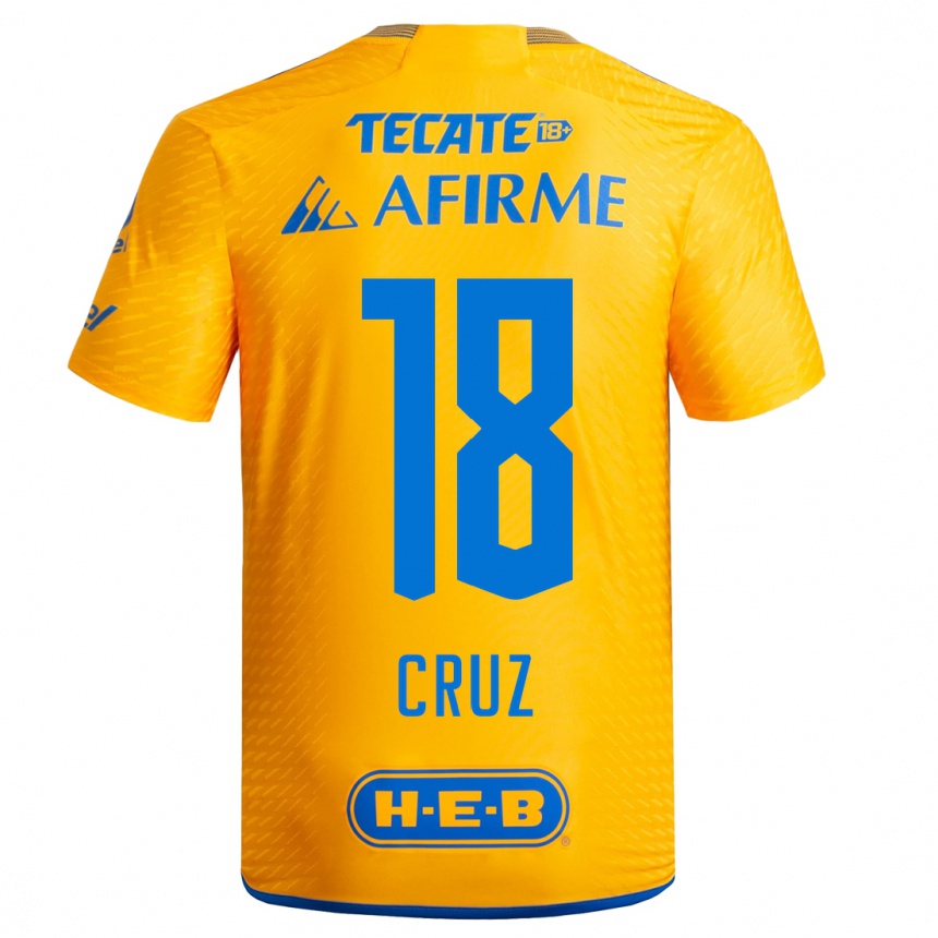 Damen Fußball Belen Cruz #18 Gelb Heimtrikot Trikot 2023/24 T-Shirt Luxemburg