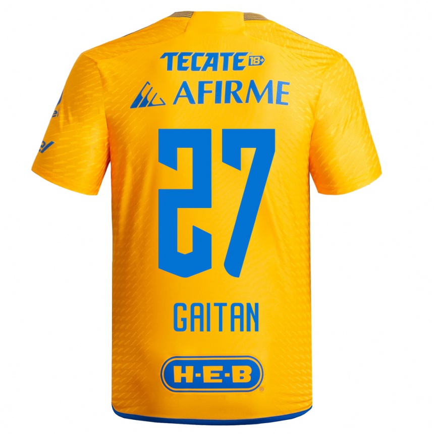 Damen Fußball Natalia Gaitan #27 Gelb Heimtrikot Trikot 2023/24 T-Shirt Luxemburg