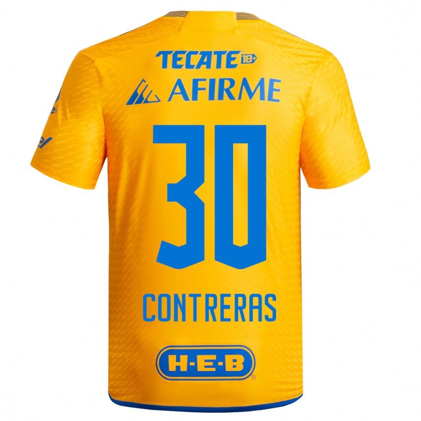 Damen Fußball Lizeth Contreras #30 Gelb Heimtrikot Trikot 2023/24 T-Shirt Luxemburg