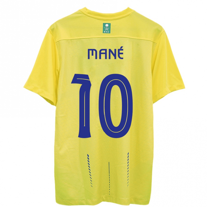 Damen Fußball Sadio Mane #10 Gelb Heimtrikot Trikot 2023/24 T-Shirt Luxemburg
