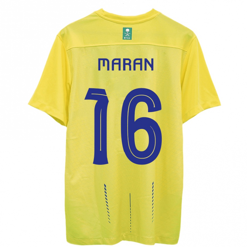 Damen Fußball Mohammed Maran #16 Gelb Heimtrikot Trikot 2023/24 T-Shirt Luxemburg