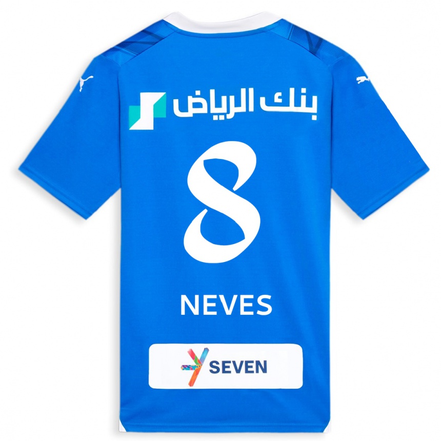 Damen Fußball Ruben Neves #8 Blau Heimtrikot Trikot 2023/24 T-Shirt Luxemburg