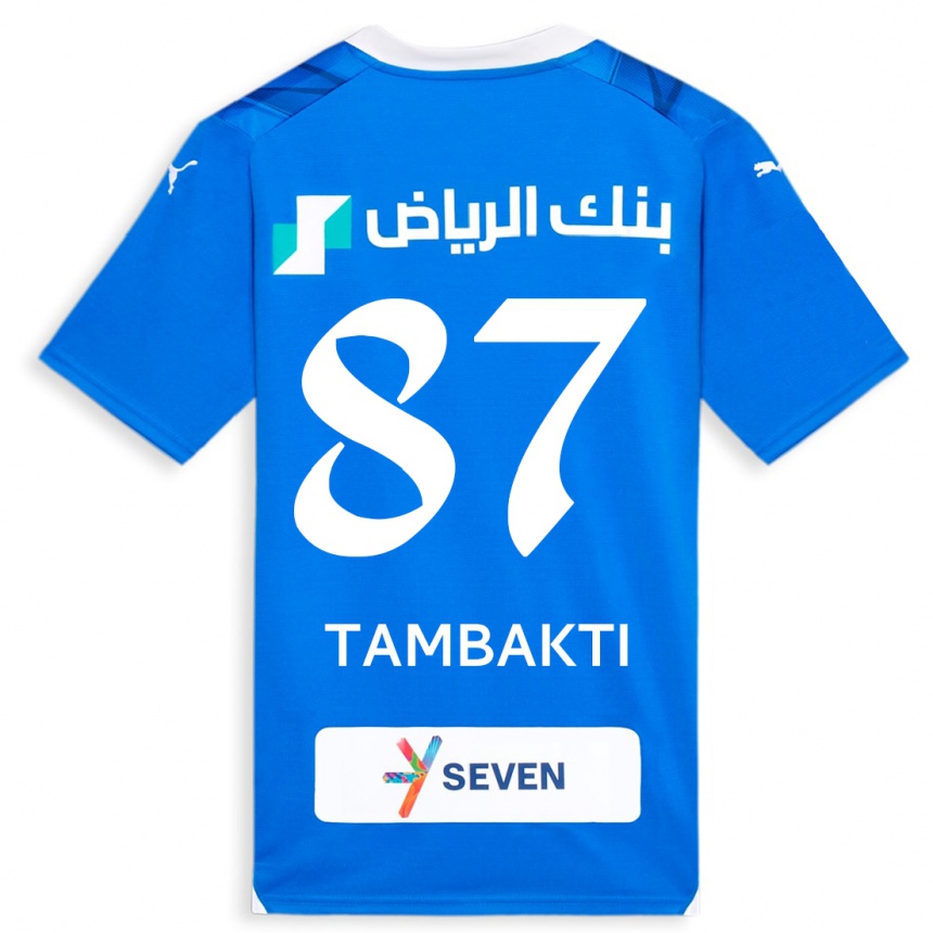 Damen Fußball Hassan Tambakti #87 Blau Heimtrikot Trikot 2023/24 T-Shirt Luxemburg