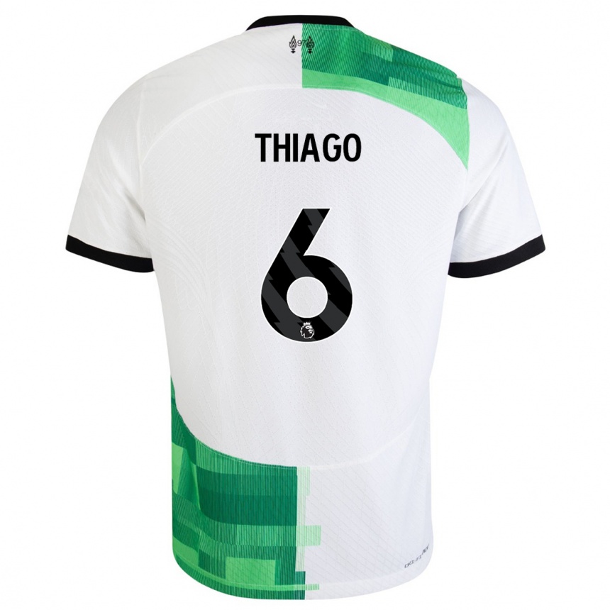 Damen Fußball Thiago #6 Weiß Grün Auswärtstrikot Trikot 2023/24 T-Shirt Luxemburg