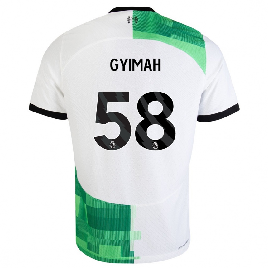 Damen Fußball Francis Gyimah #58 Weiß Grün Auswärtstrikot Trikot 2023/24 T-Shirt Luxemburg
