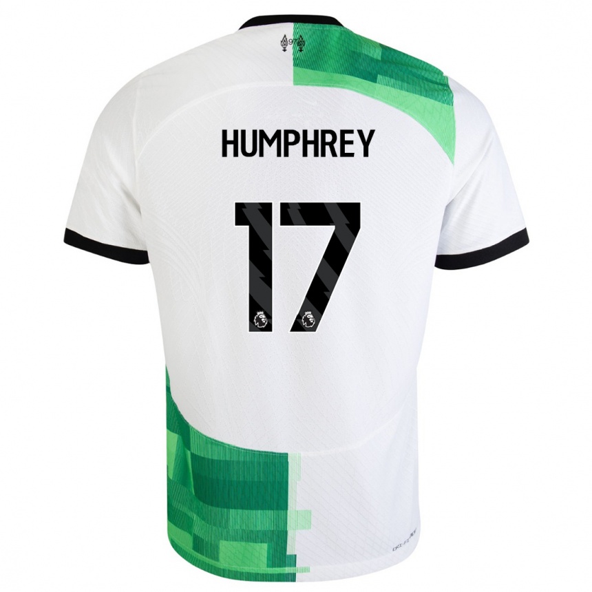 Damen Fußball Carla Humphrey #17 Weiß Grün Auswärtstrikot Trikot 2023/24 T-Shirt Luxemburg