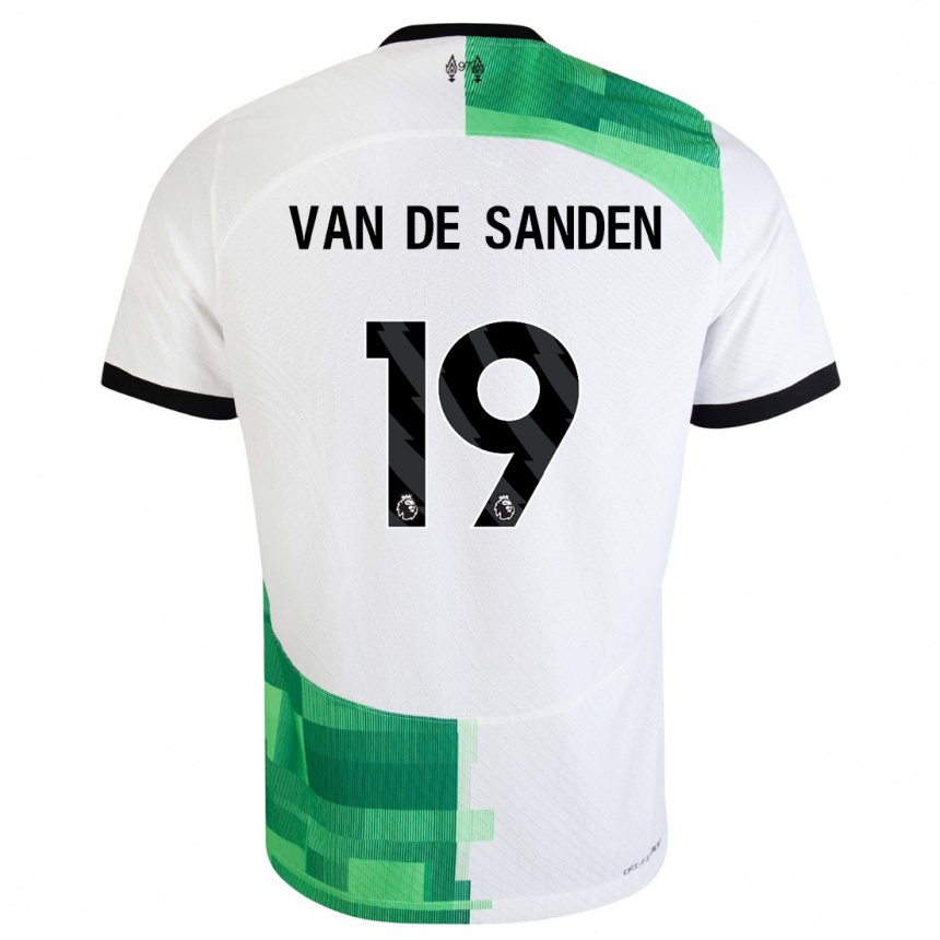 Damen Fußball Shanice Van De Sanden #19 Weiß Grün Auswärtstrikot Trikot 2023/24 T-Shirt Luxemburg