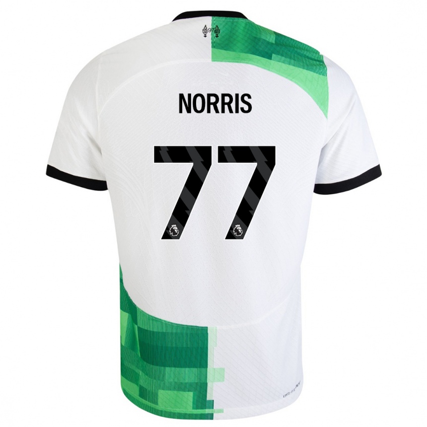 Damen Fußball James Norris #77 Weiß Grün Auswärtstrikot Trikot 2023/24 T-Shirt Luxemburg