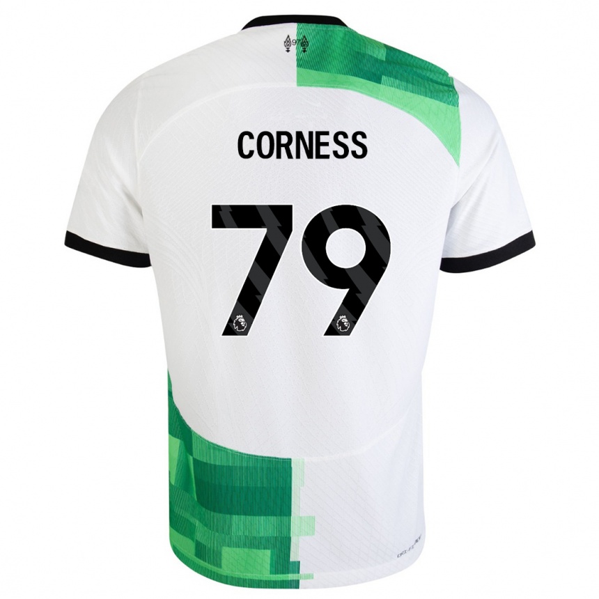Damen Fußball Dominic Corness #79 Weiß Grün Auswärtstrikot Trikot 2023/24 T-Shirt Luxemburg