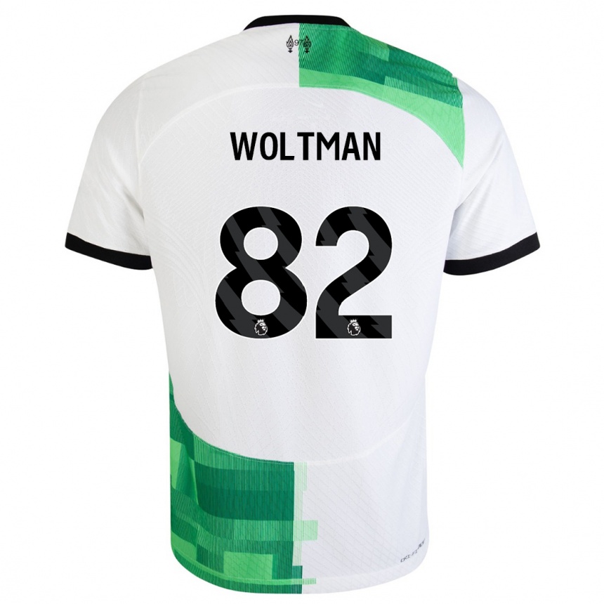 Damen Fußball Max Woltman #82 Weiß Grün Auswärtstrikot Trikot 2023/24 T-Shirt Luxemburg