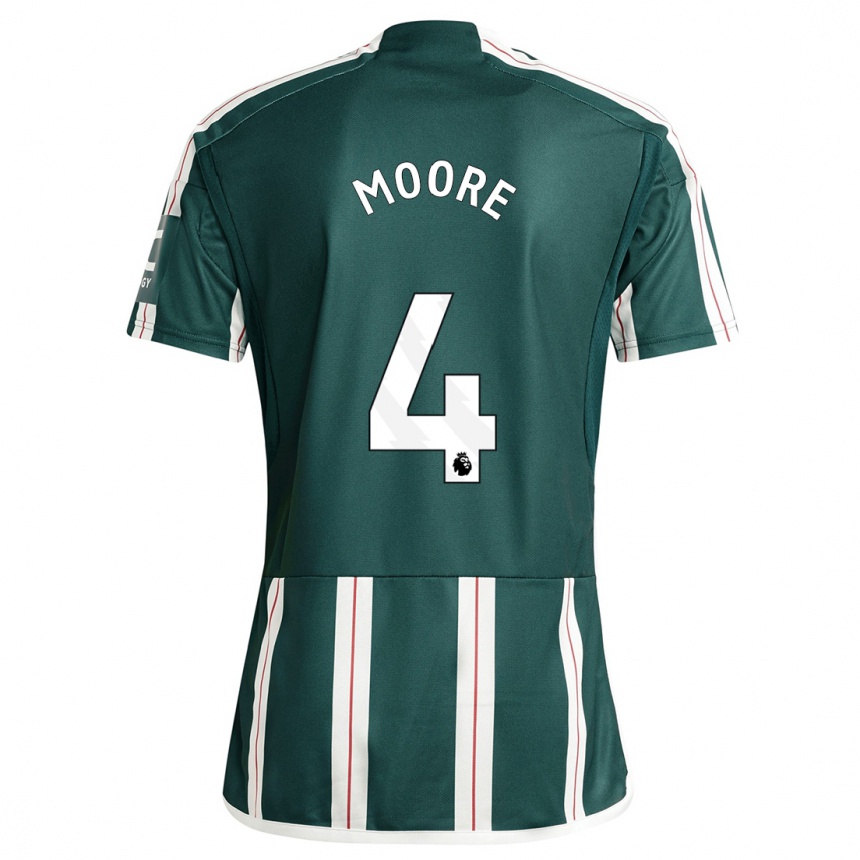 Damen Fußball Jade Moore #4 Dunkelgrün Auswärtstrikot Trikot 2023/24 T-Shirt Luxemburg
