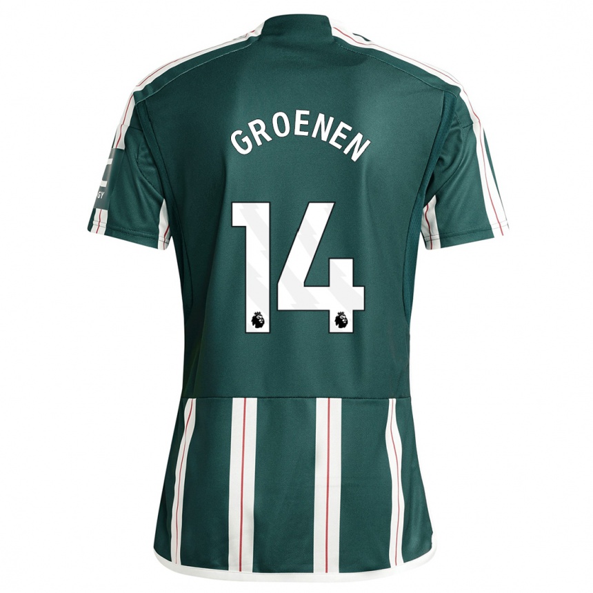 Damen Fußball Jackie Groenen #14 Dunkelgrün Auswärtstrikot Trikot 2023/24 T-Shirt Luxemburg