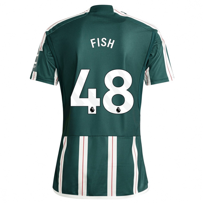 Damen Fußball Will Fish #48 Dunkelgrün Auswärtstrikot Trikot 2023/24 T-Shirt Luxemburg