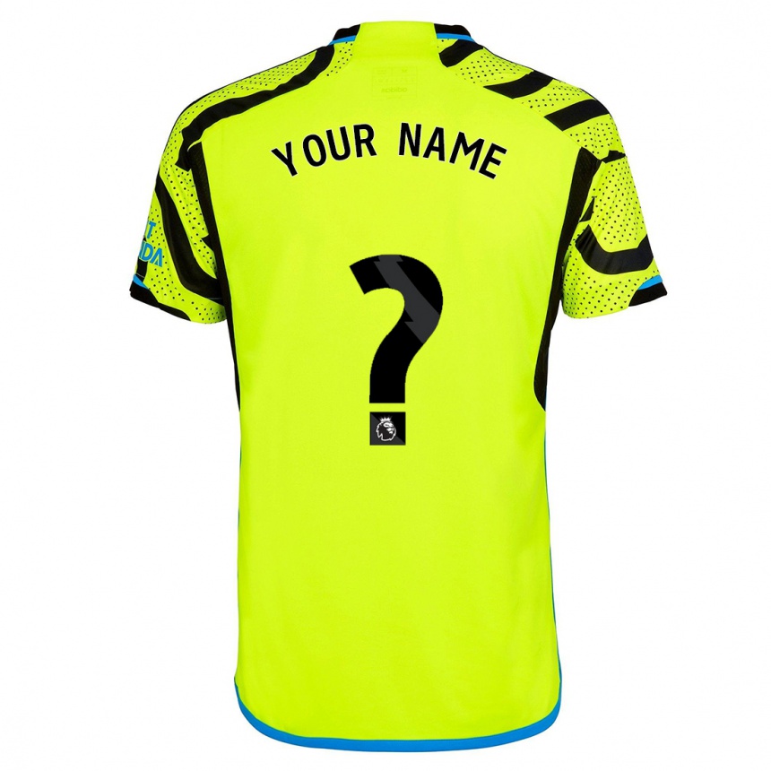 Damen Fußball Ihren Namen #0 Gelb Auswärtstrikot Trikot 2023/24 T-Shirt Luxemburg