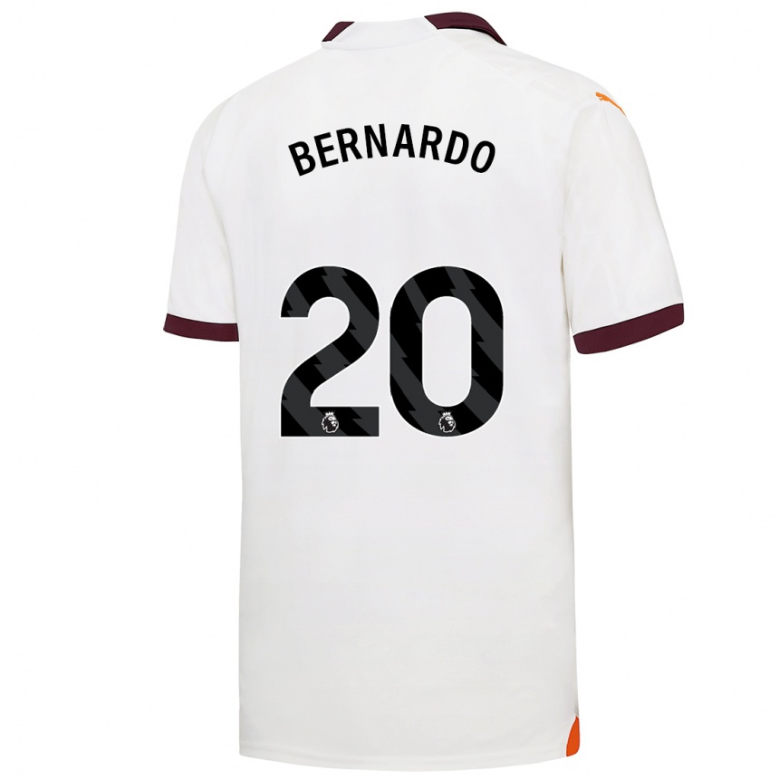 Damen Fußball Bernardo Silva #20 Weiß Auswärtstrikot Trikot 2023/24 T-Shirt Luxemburg
