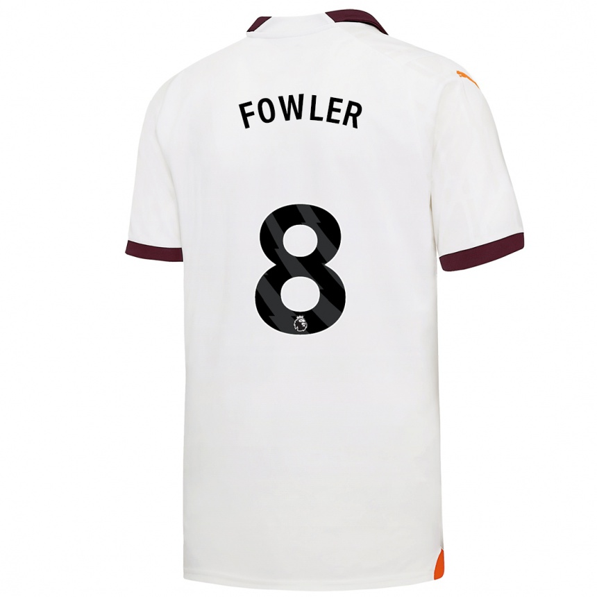 Damen Fußball Mary Fowler #8 Weiß Auswärtstrikot Trikot 2023/24 T-Shirt Luxemburg