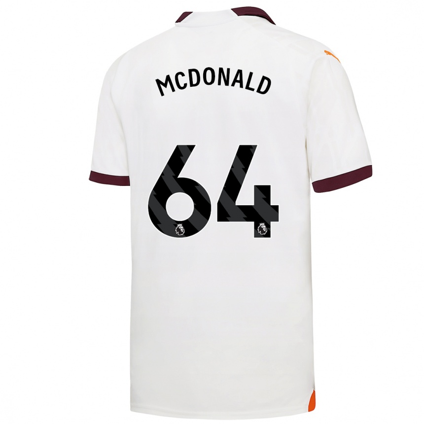 Damen Fußball Rowan Mcdonald #64 Weiß Auswärtstrikot Trikot 2023/24 T-Shirt Luxemburg