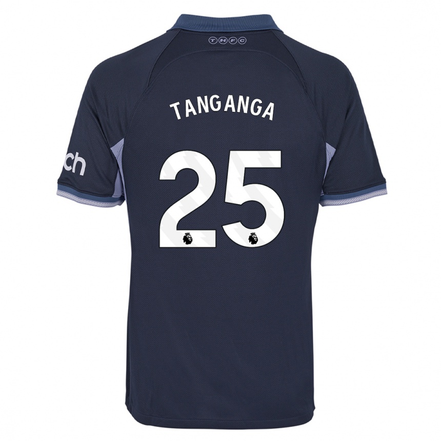 Damen Fußball Japhet Tanganga #25 Dunkelblau Auswärtstrikot Trikot 2023/24 T-Shirt Luxemburg