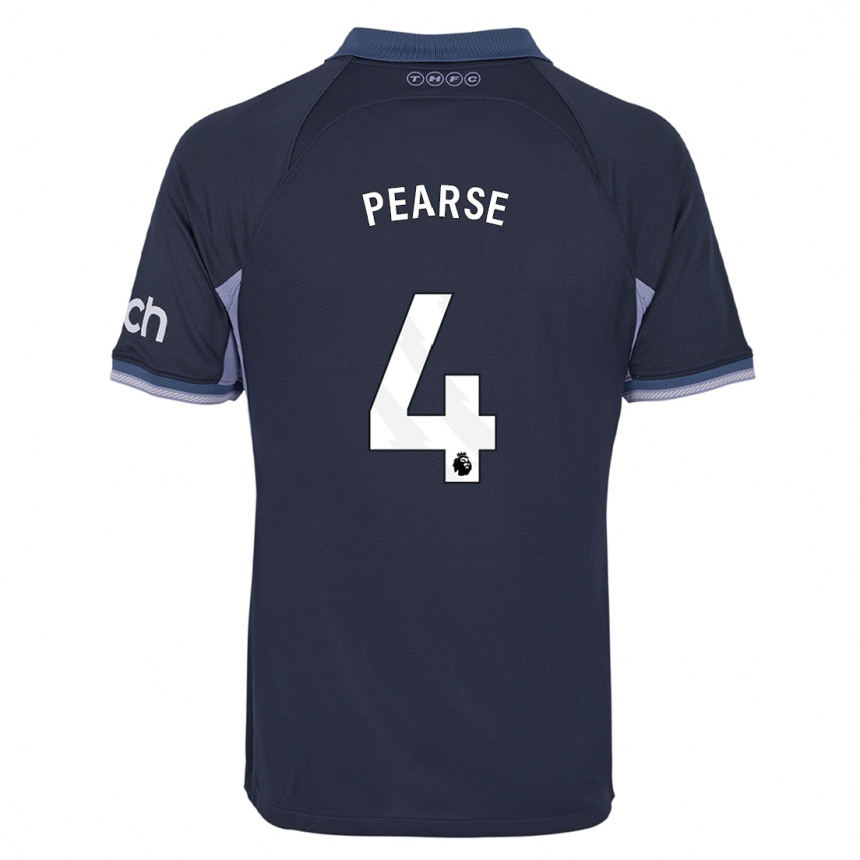 Damen Fußball Gracie Pearse #4 Dunkelblau Auswärtstrikot Trikot 2023/24 T-Shirt Luxemburg