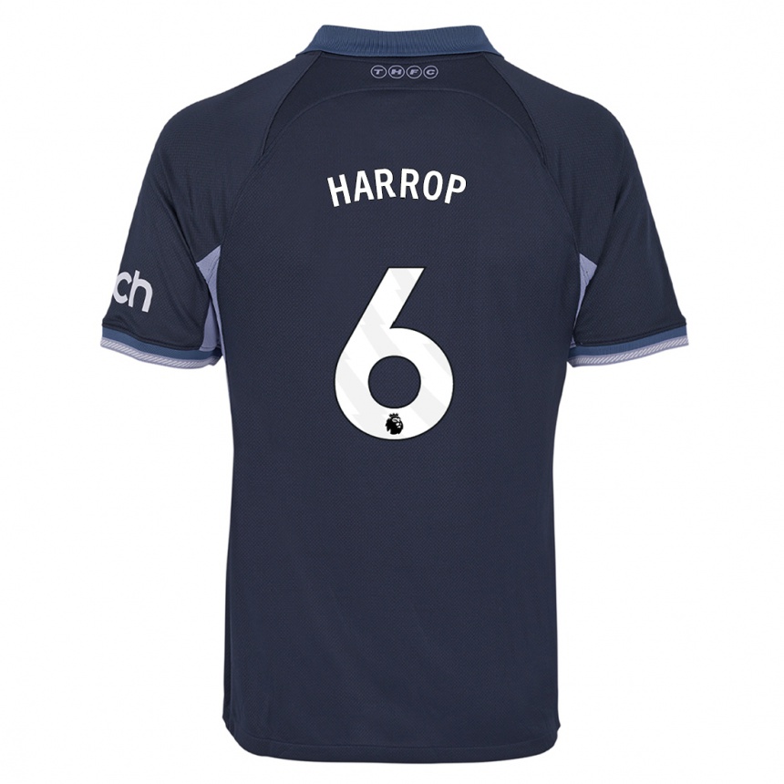 Damen Fußball Kerys Harrop #6 Dunkelblau Auswärtstrikot Trikot 2023/24 T-Shirt Luxemburg