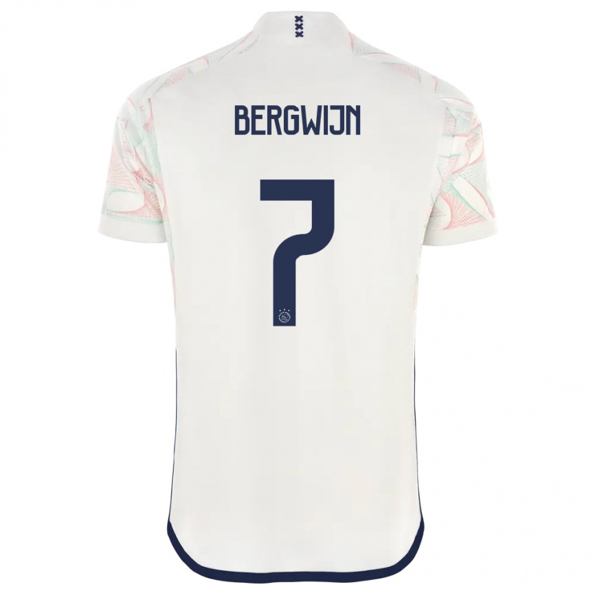Damen Fußball Steven Bergwijn #7 Weiß Auswärtstrikot Trikot 2023/24 T-Shirt Luxemburg