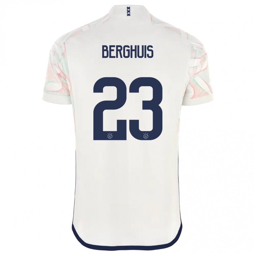 Damen Fußball Steven Berghuis #23 Weiß Auswärtstrikot Trikot 2023/24 T-Shirt Luxemburg