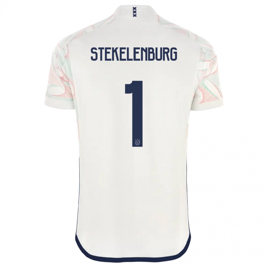 Damen Fußball Maarten Stekelenburg #1 Weiß Auswärtstrikot Trikot 2023/24 T-Shirt Luxemburg