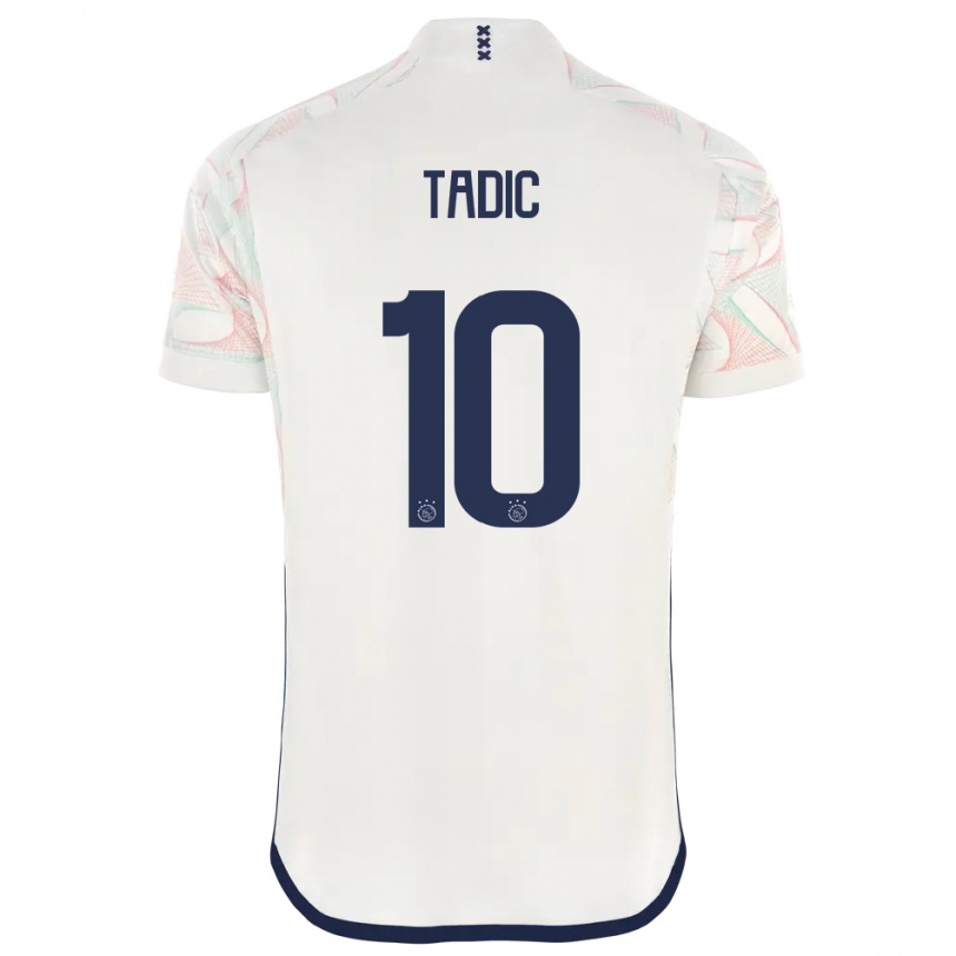 Damen Fußball Dusan Tadic #10 Weiß Auswärtstrikot Trikot 2023/24 T-Shirt Luxemburg