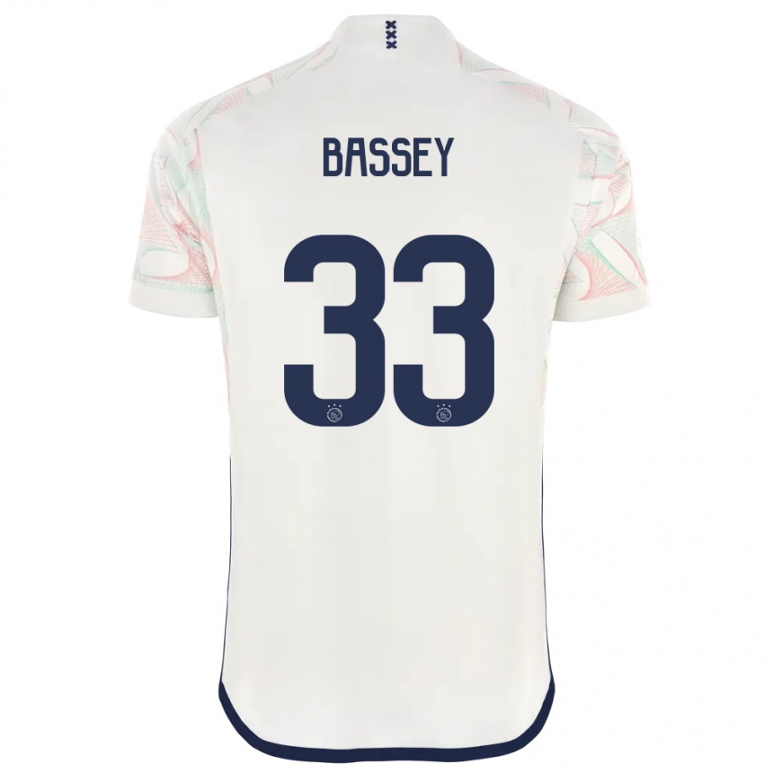 Damen Fußball Calvin Bassey #33 Weiß Auswärtstrikot Trikot 2023/24 T-Shirt Luxemburg