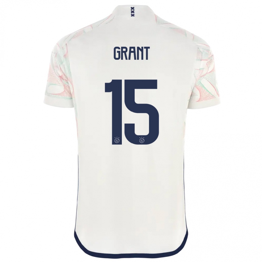 Damen Fußball Chasity Grant #15 Weiß Auswärtstrikot Trikot 2023/24 T-Shirt Luxemburg