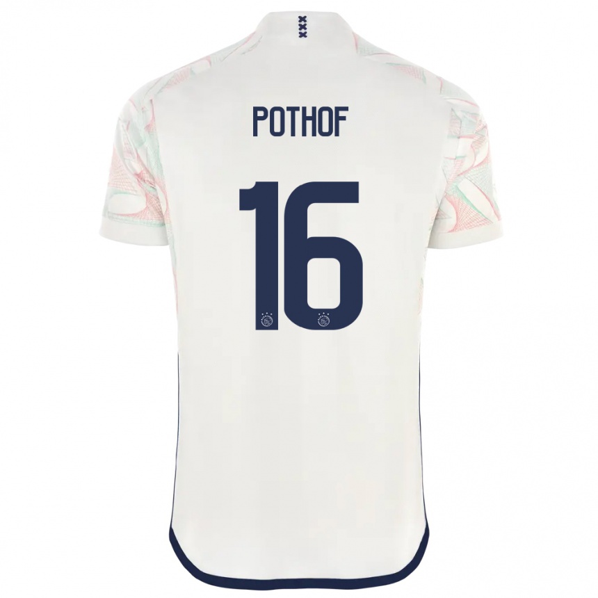 Damen Fußball Isa Pothof #16 Weiß Auswärtstrikot Trikot 2023/24 T-Shirt Luxemburg