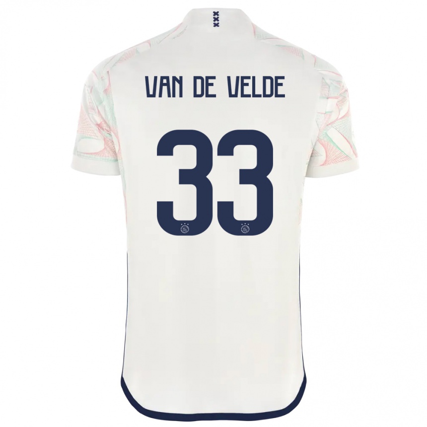 Damen Fußball Jonna Van De Velde #33 Weiß Auswärtstrikot Trikot 2023/24 T-Shirt Luxemburg