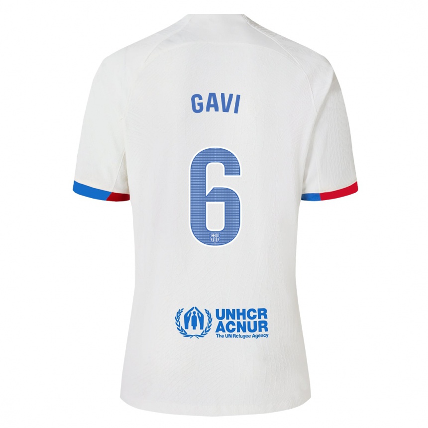 Damen Fußball Gavi #6 Weiß Auswärtstrikot Trikot 2023/24 T-Shirt Luxemburg