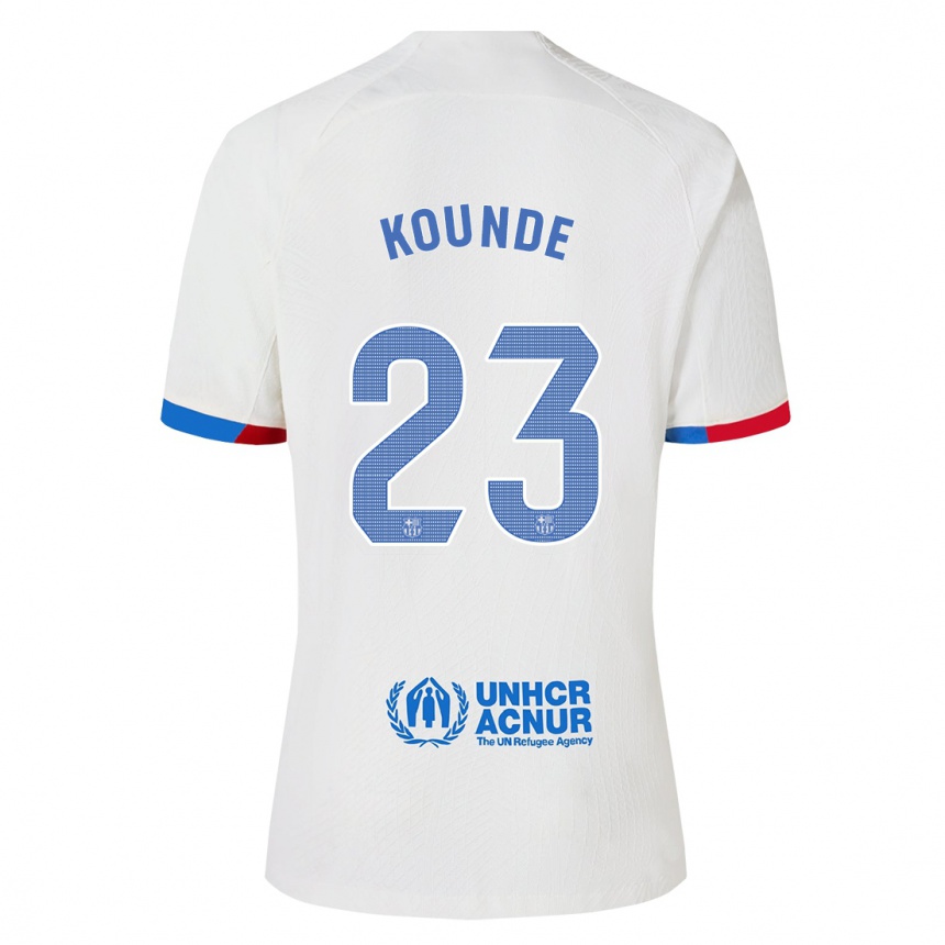 Damen Fußball Jules Kounde #23 Weiß Auswärtstrikot Trikot 2023/24 T-Shirt Luxemburg