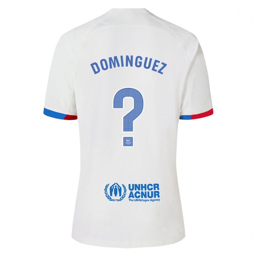 Damen Fußball Sergi Dominguez #0 Weiß Auswärtstrikot Trikot 2023/24 T-Shirt Luxemburg