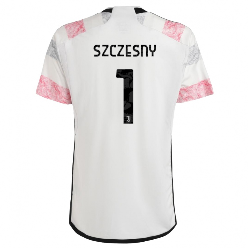 Damen Fußball Wojciech Szczesny #1 Weiß Rosa Auswärtstrikot Trikot 2023/24 T-Shirt Luxemburg