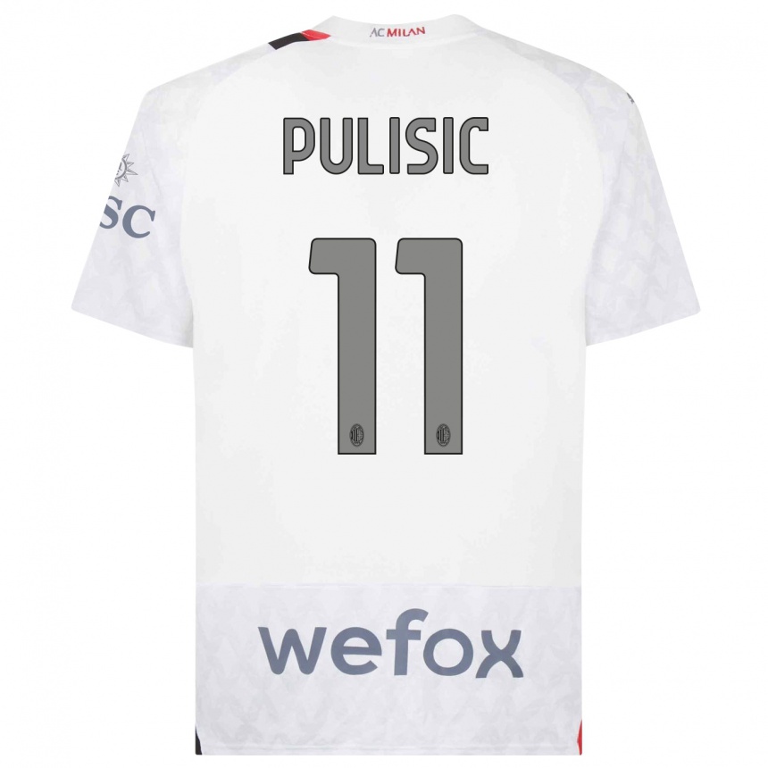 Damen Fußball Christian Pulisic #11 Weiß Auswärtstrikot Trikot 2023/24 T-Shirt Luxemburg